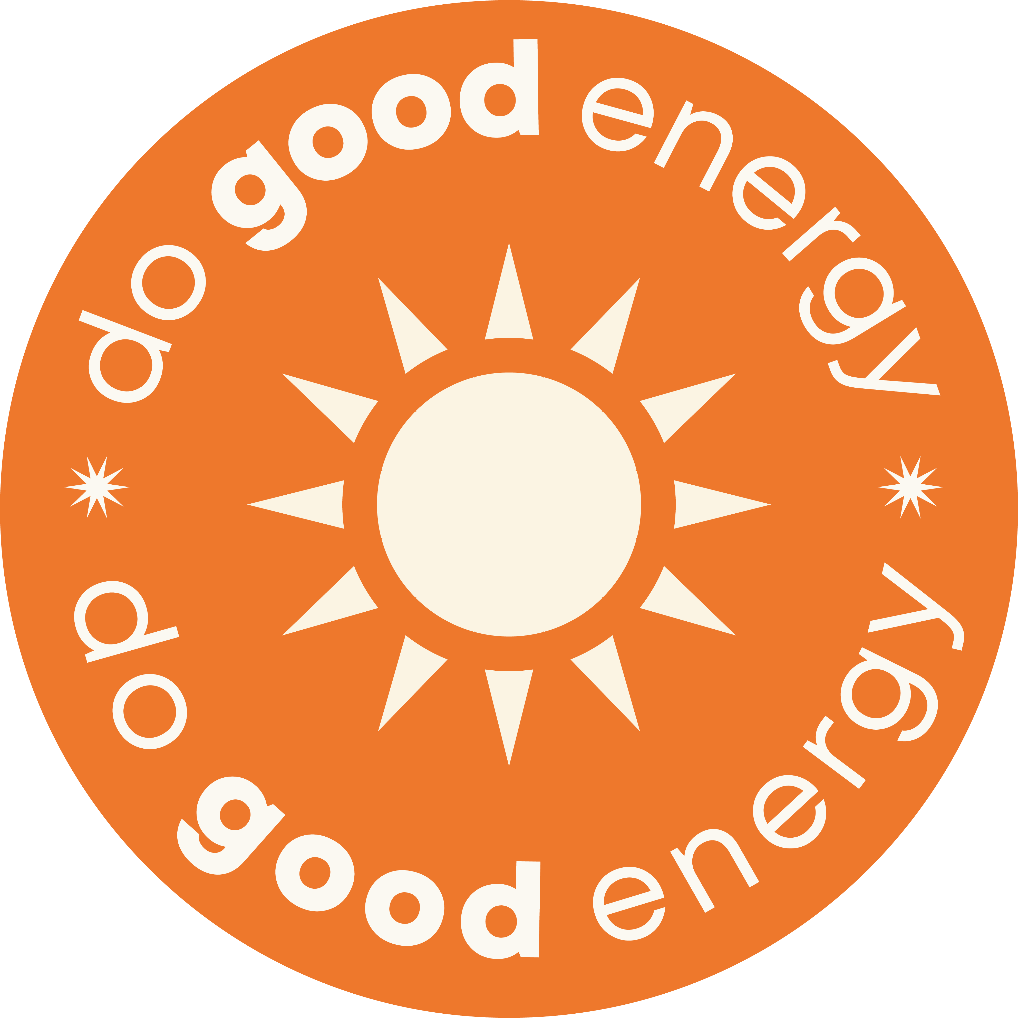 Do Good Energy secondary logo in amber and ember colors