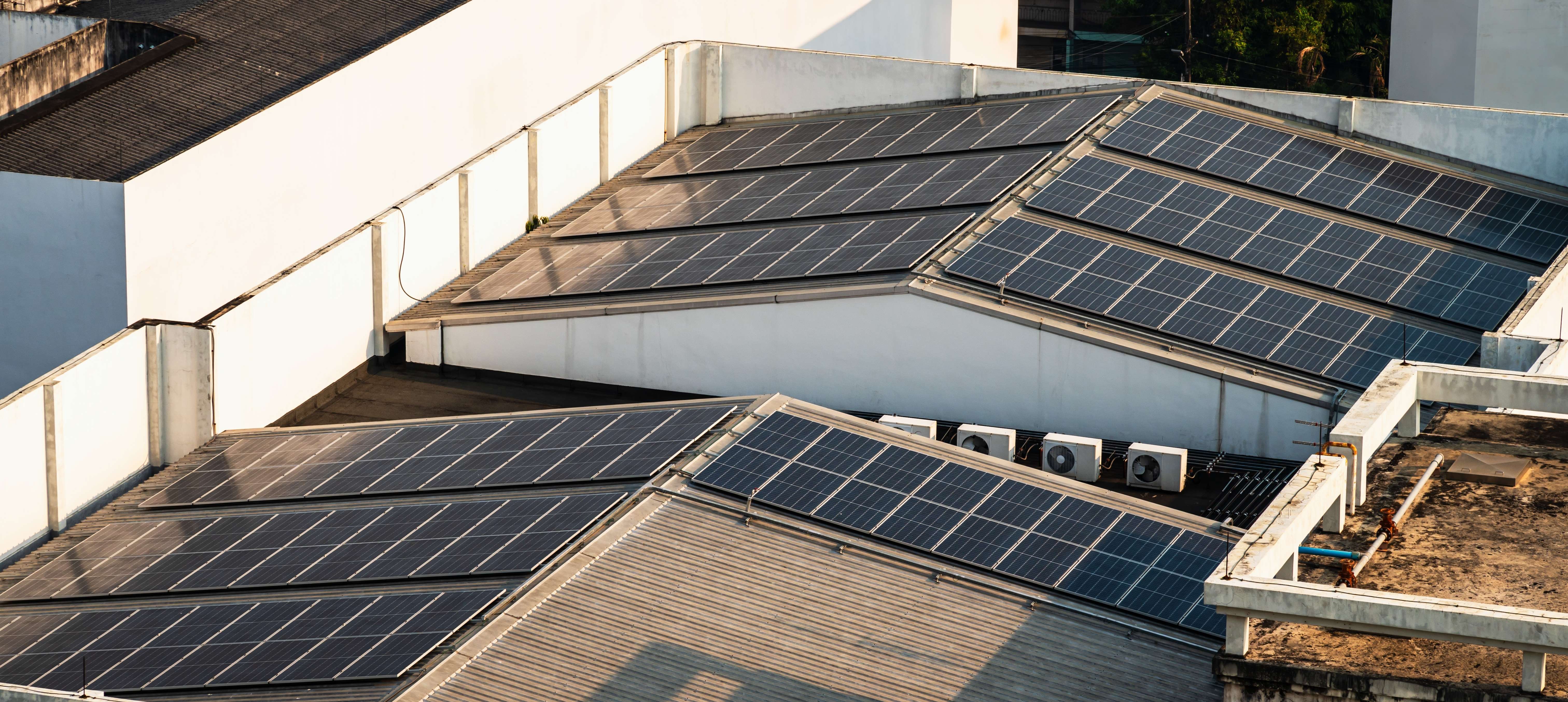 Commercial rooftop solar installation - before