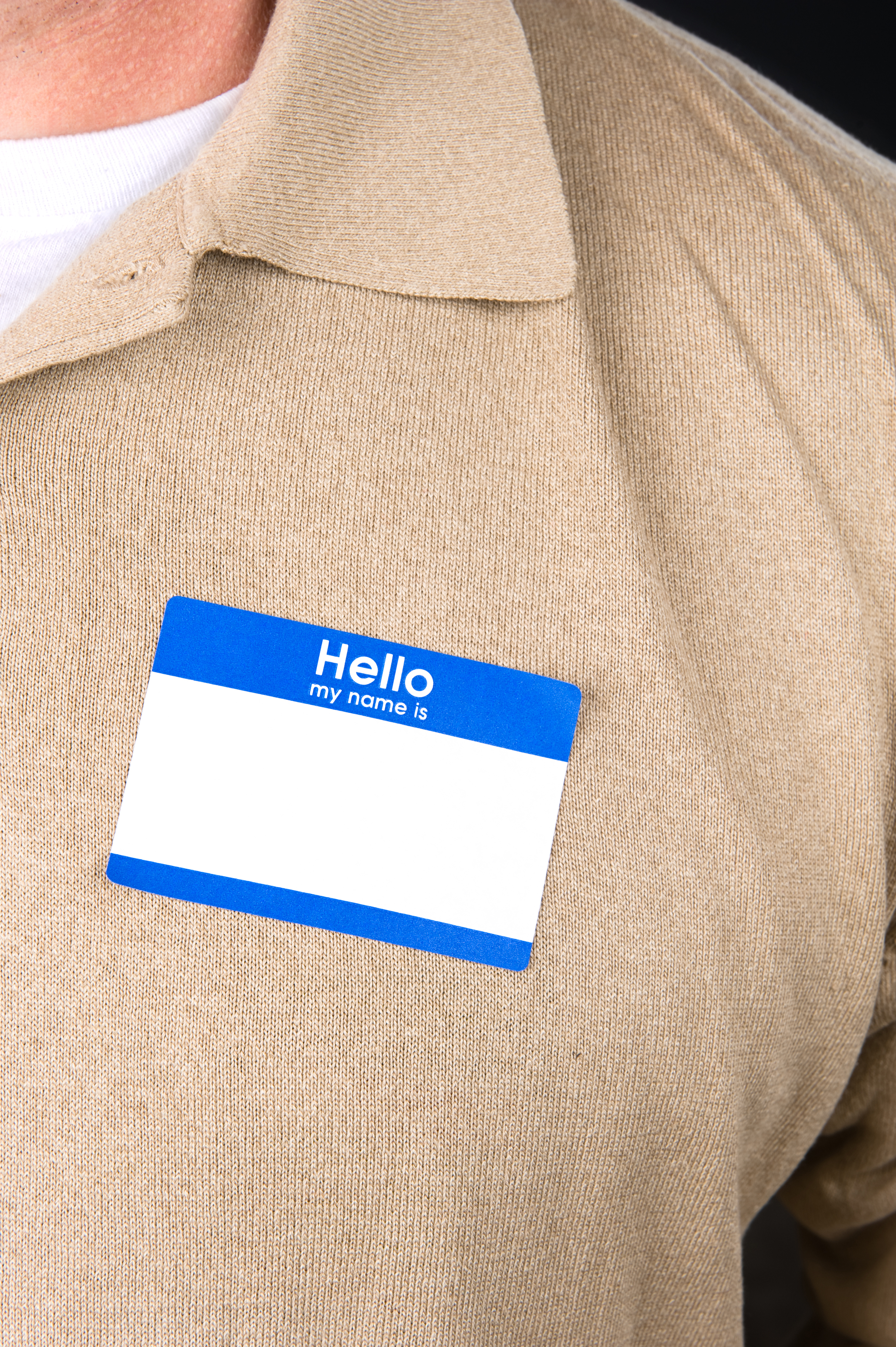 Hello tag or greeting sign