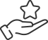 Hand holding star icon